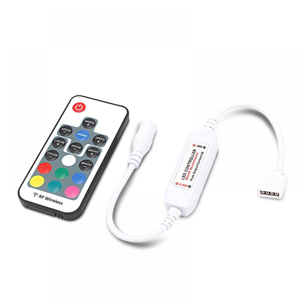 DC5-24V 17 Keys RF RGB LED Controller 3CH Max144W