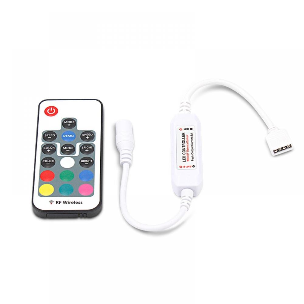 DC5-24V 17 Keys RF RGB LED Controller 3CH Max144W