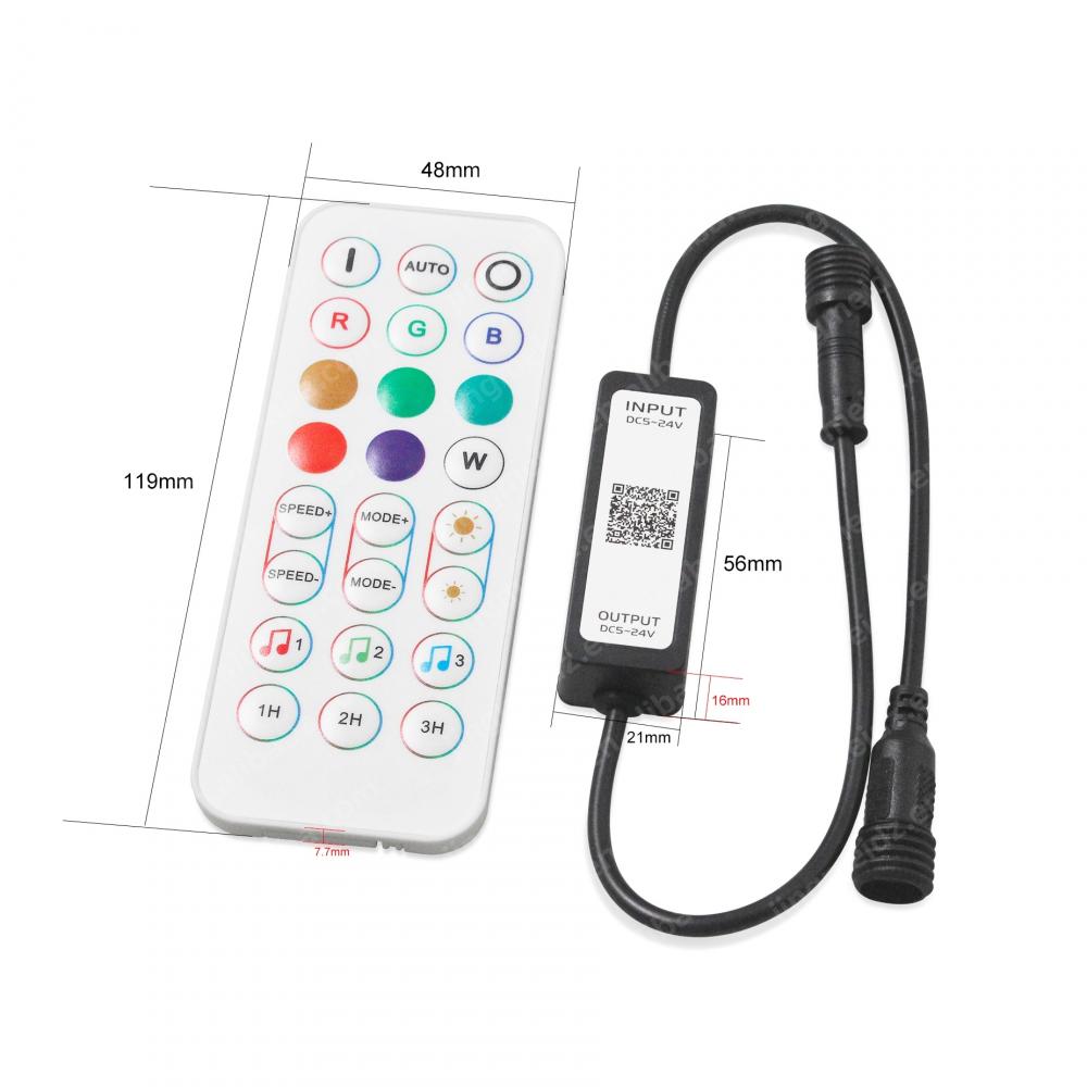 DC5-24V 24Key BT Music Timing LED Controller IP68 Waterproof