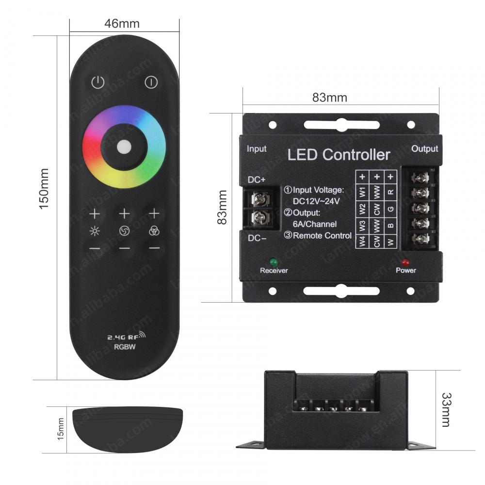 DC12-24V 2.4G RF RGBW LED Controller