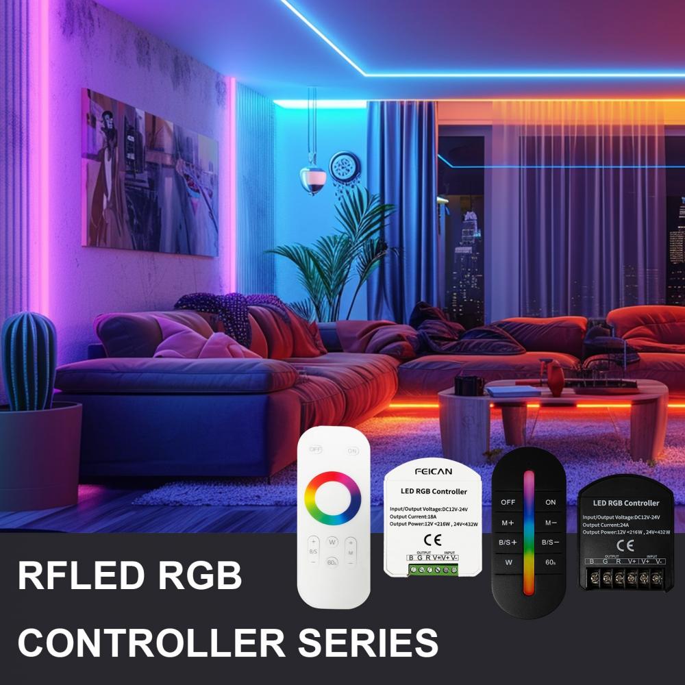 DC12V-24V 8 Keys RF LED RGB Controller 18A Max 432W