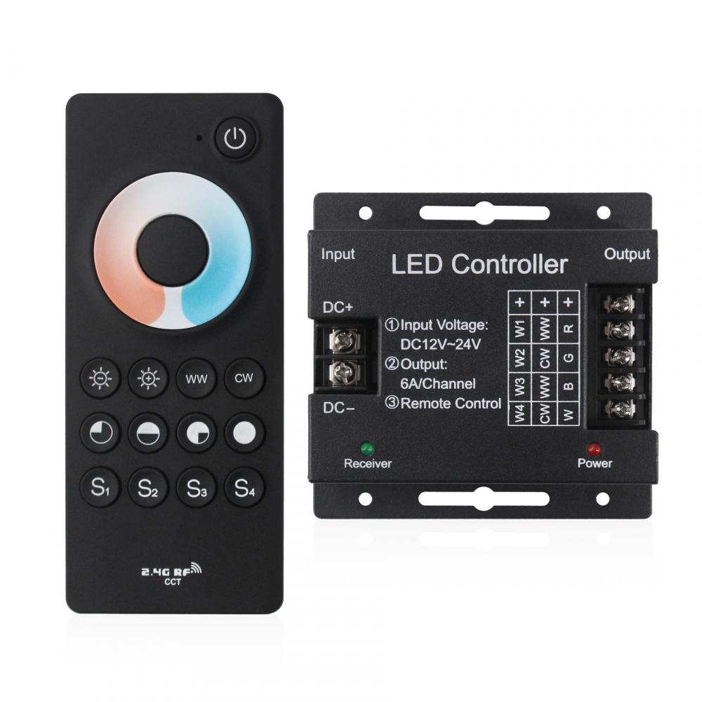 DC12-24V RF2.4G CCT LED Controller 4CH Max 24A
