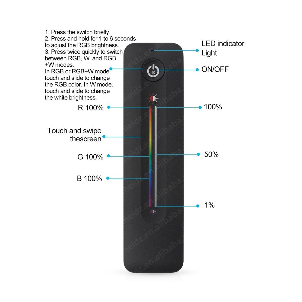 DC12-24V Slide Remote RGBW LED Controller 4CH Max 24A