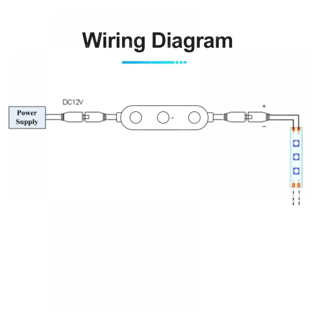 DC12V Mini 3 Key DC LED Dimmer 4A 48W