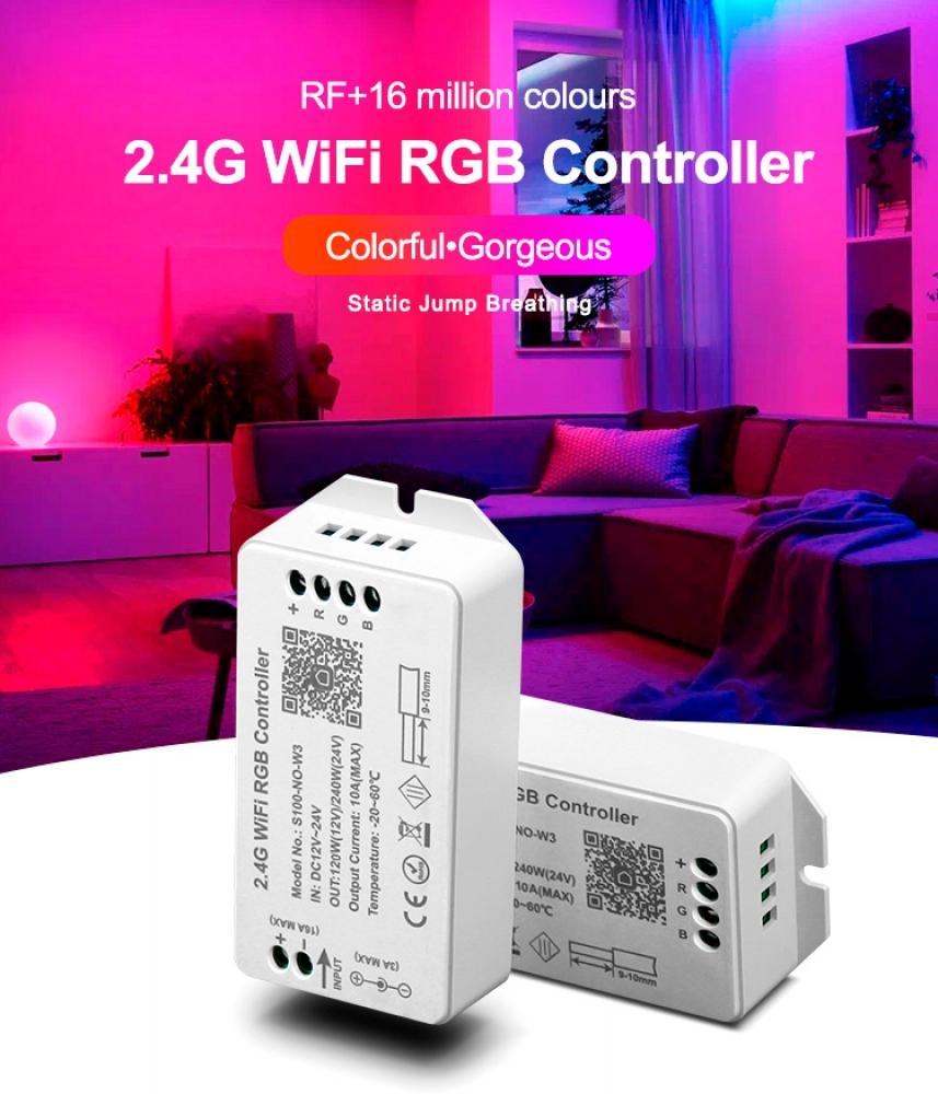 DC12-24V APP Tuya 2.4G WiFi RGB Controller 3CH Max 10A