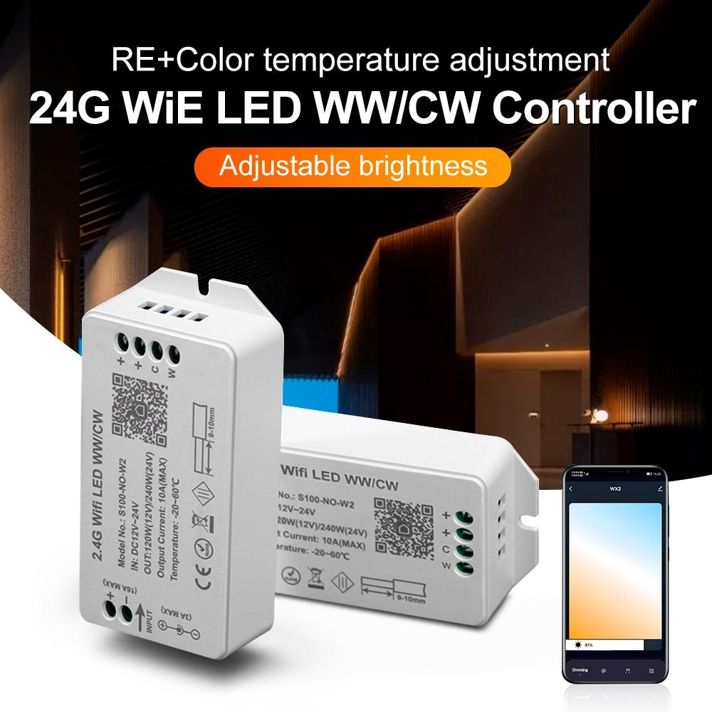 2.4G WiFi LED WW/CW Controller 2CH Max 240W