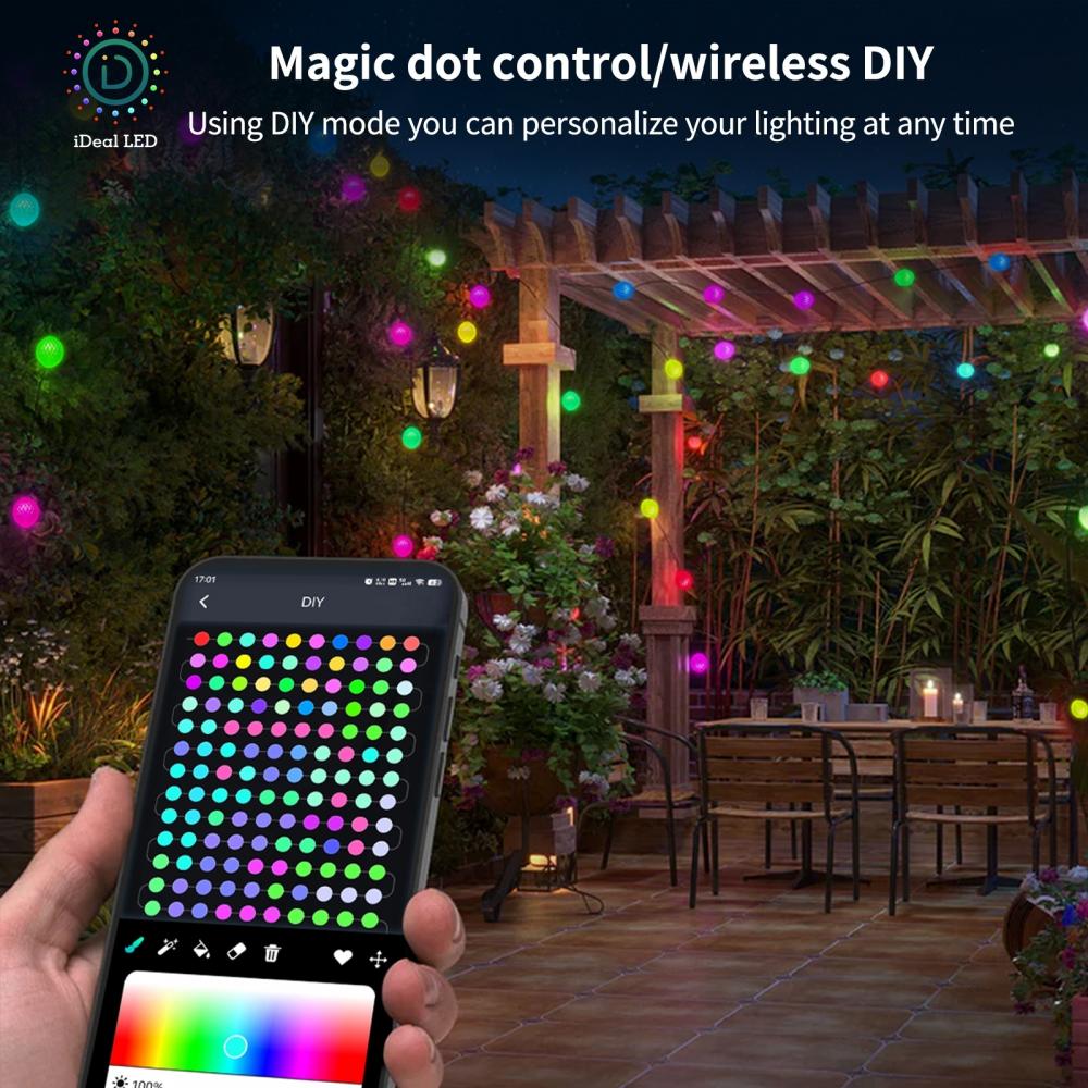 DC5V 5m 33leds APP Bluetooth RGB Pineapple LED String Light