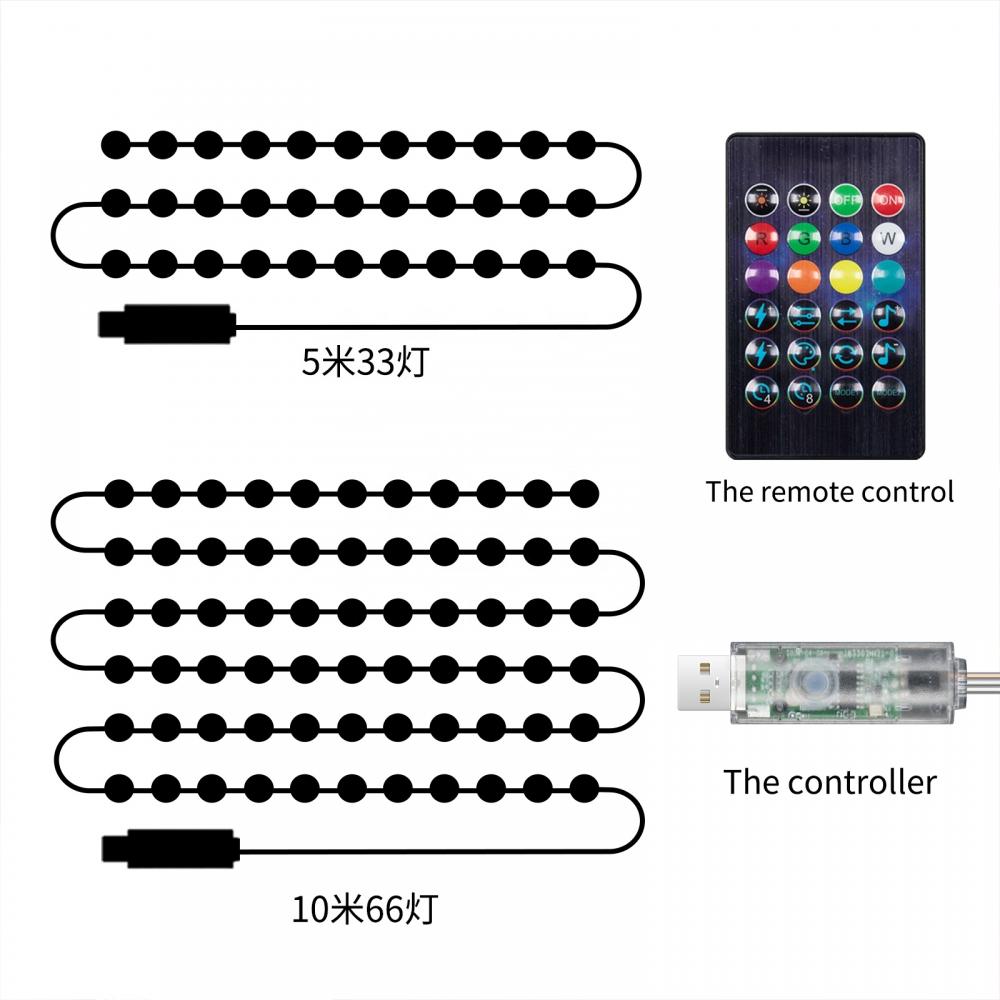 DC5V 5m 33leds APP Bluetooth RGB Pineapple LED String Light