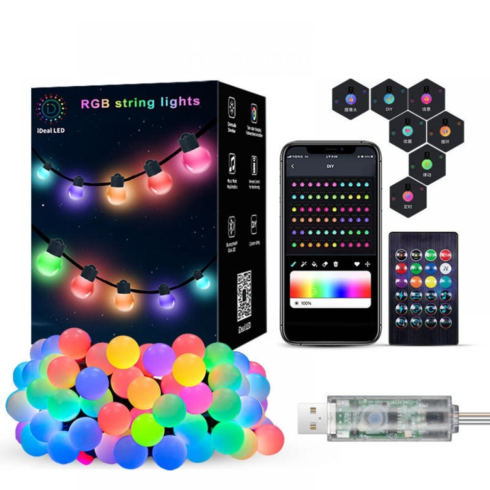 DC5V 10m 50leds Waterproof Color Changing Smart String Lights