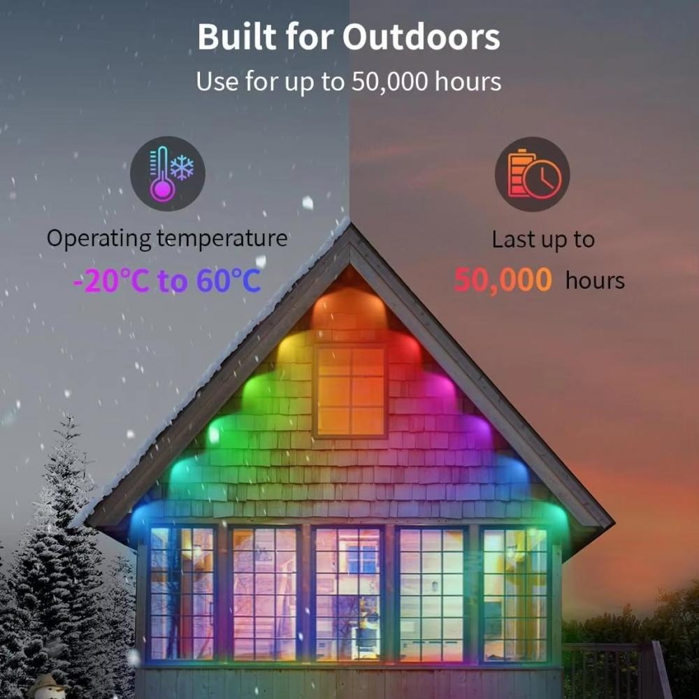 BEL+2.4G 50ft 30led RGB Color Changing Outdoor Eaves Lights