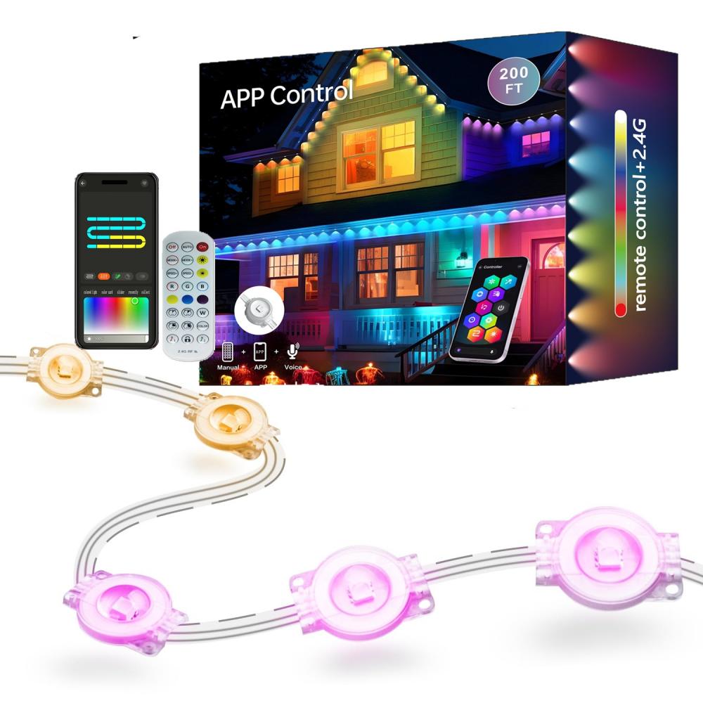 200ft 100led Smart RGB Outdoor Lights IP67