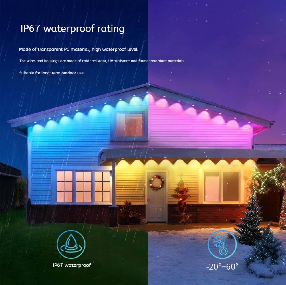 50ft 30led RGB LED Eaves Lights with 72 Modes