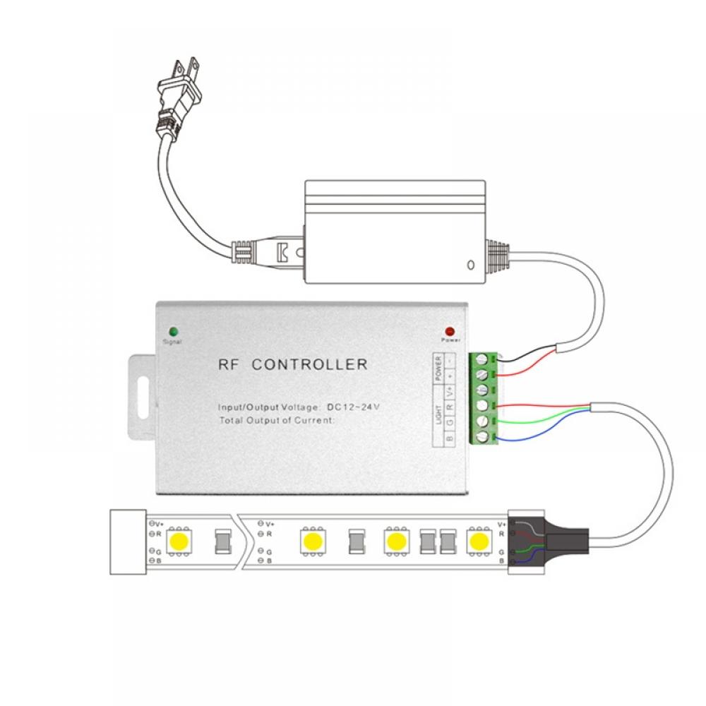 DC12-24V RF 4Key RGB LED Controller 3CH