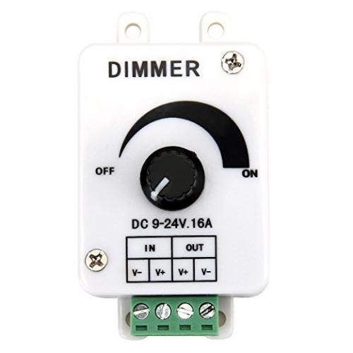 White DC9-24V 16A Knob Dimmer 1CH