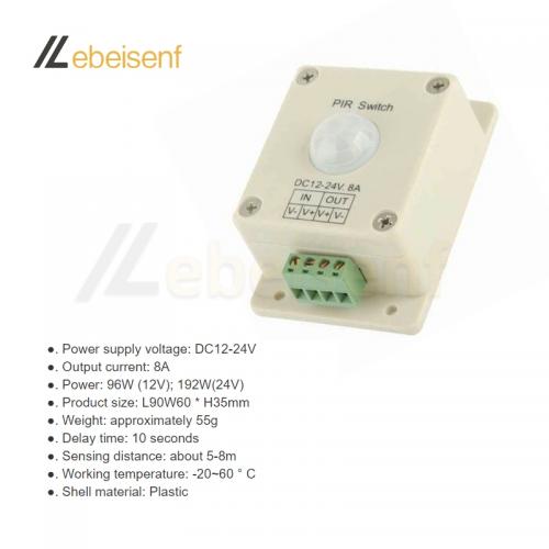 DC12-24V 8A PIR Switch Infrared Motion Sensor