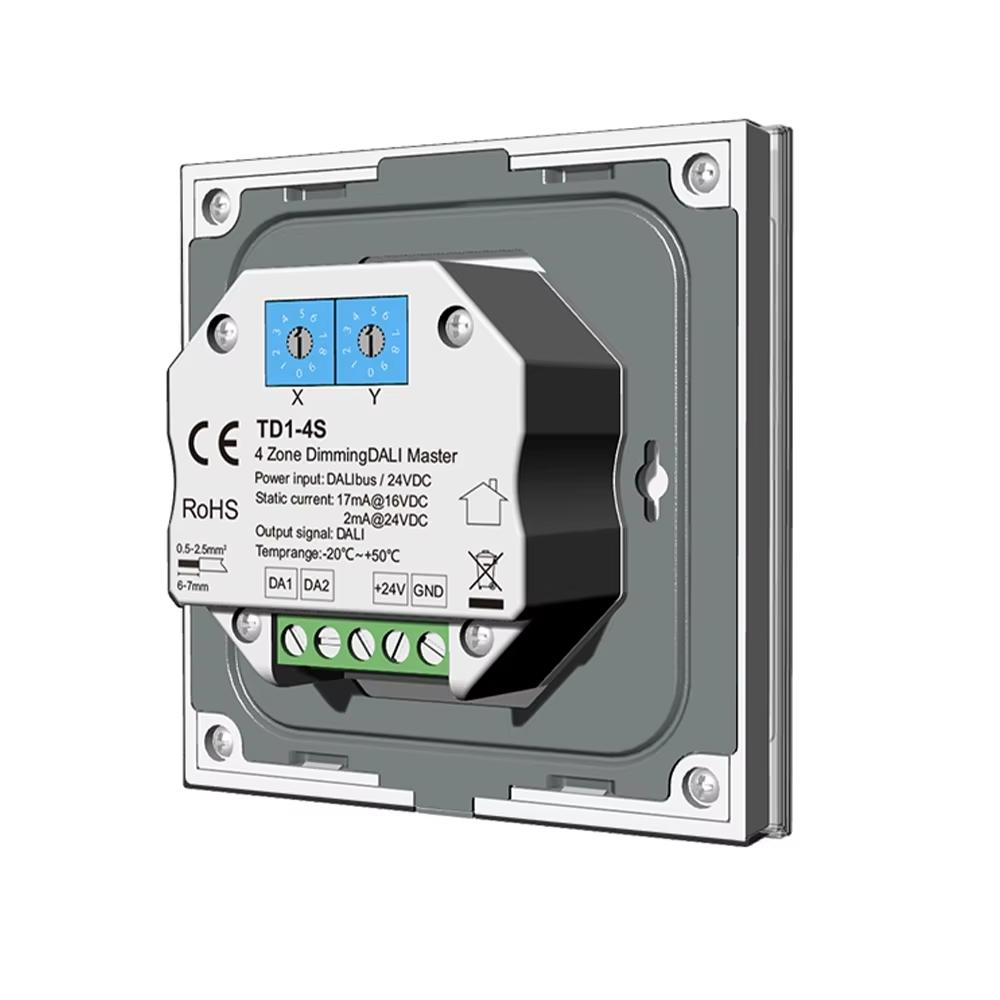 24V DC TD1-4S 4 Zone DimmingDALI Master Black