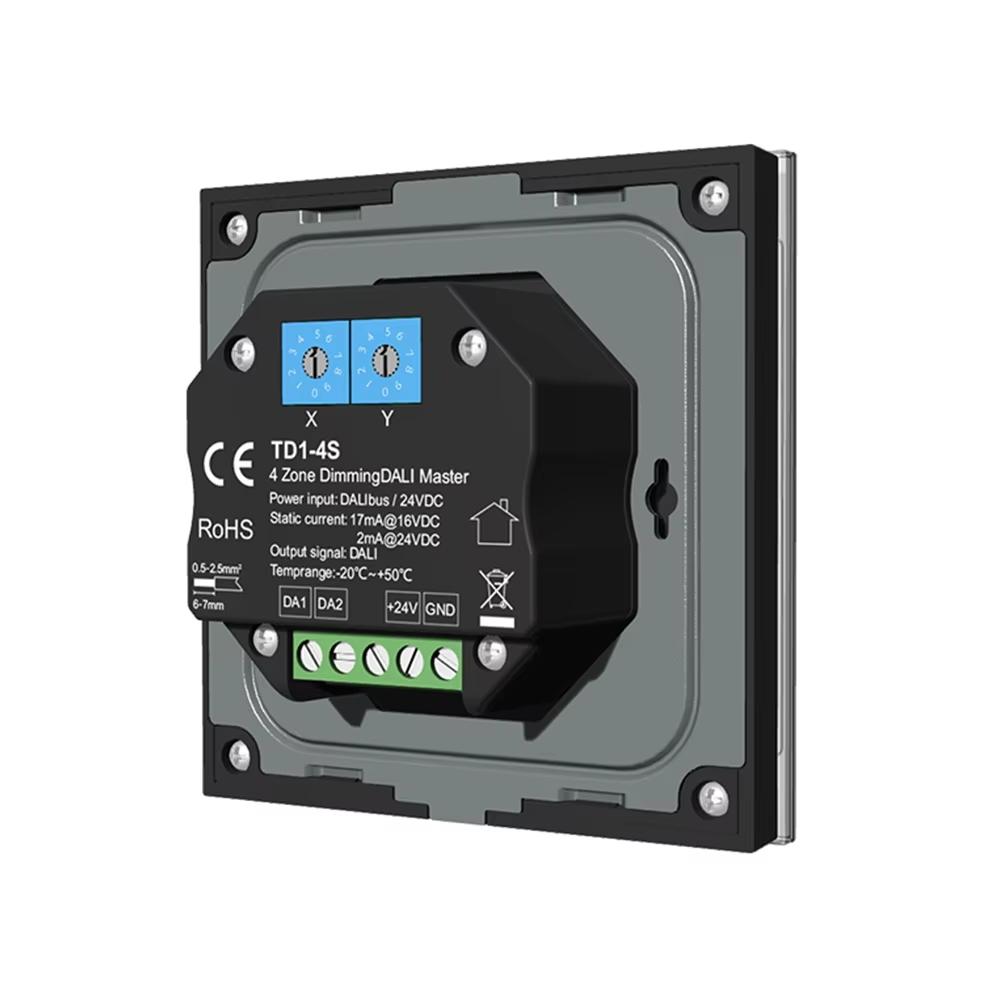 24V DC TD1-4S 4 Zone DimmingDALI Master Black