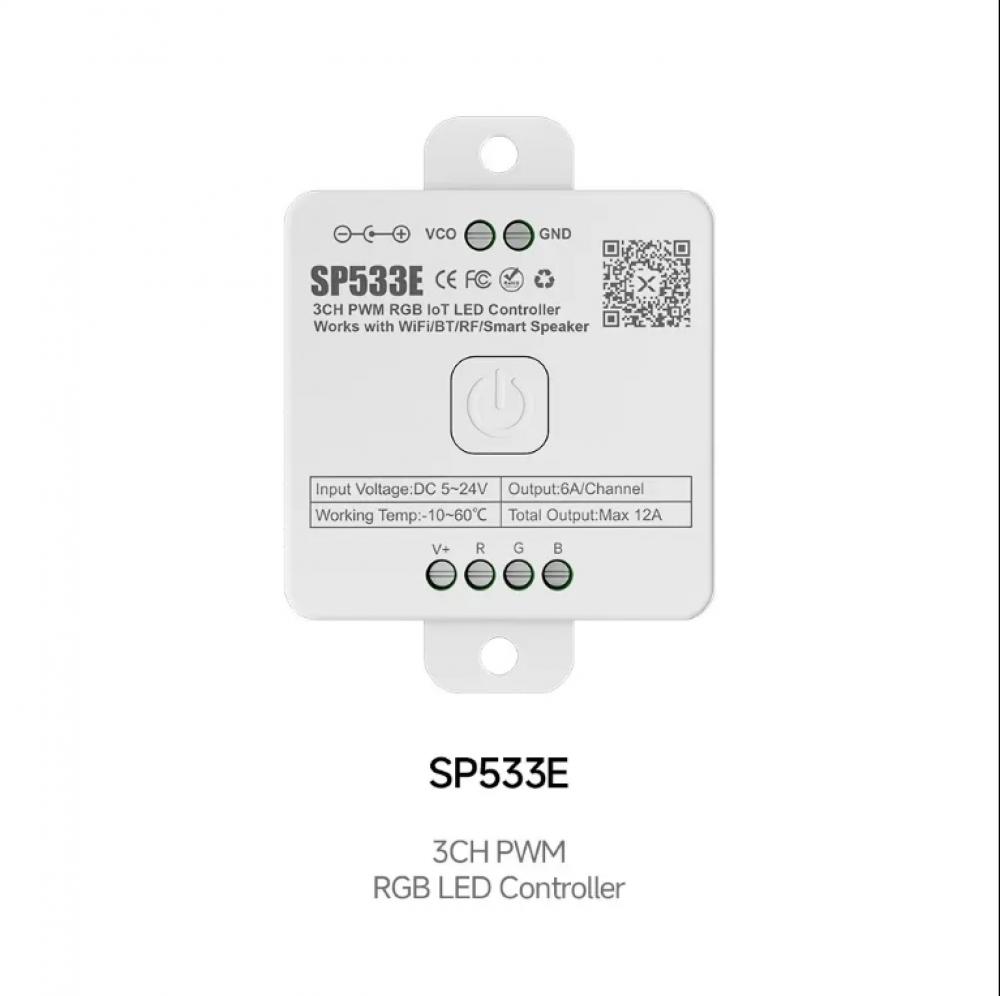 5-24V SP533E 3CH PWM RGB IoT LED Controller Max 12A