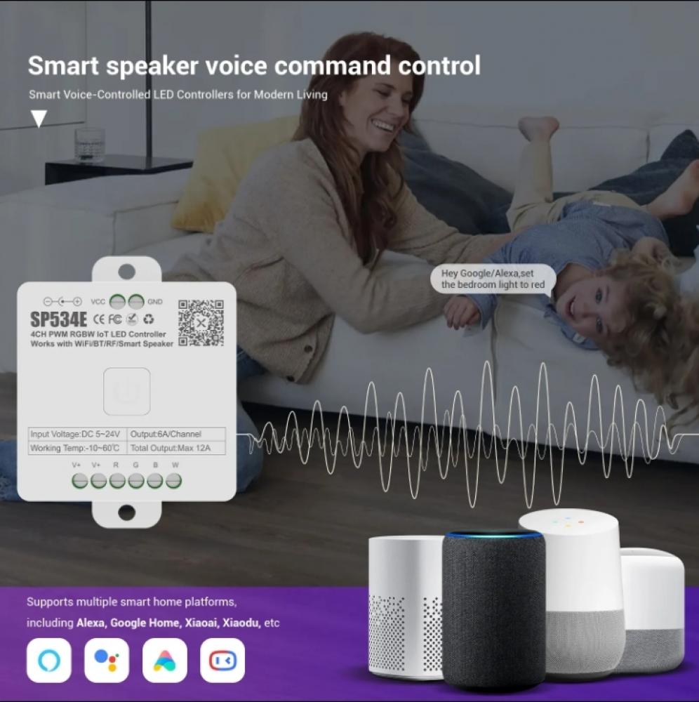 5-24V SP534E 4CH PWM RGBW IoT LED Controller Max 12A