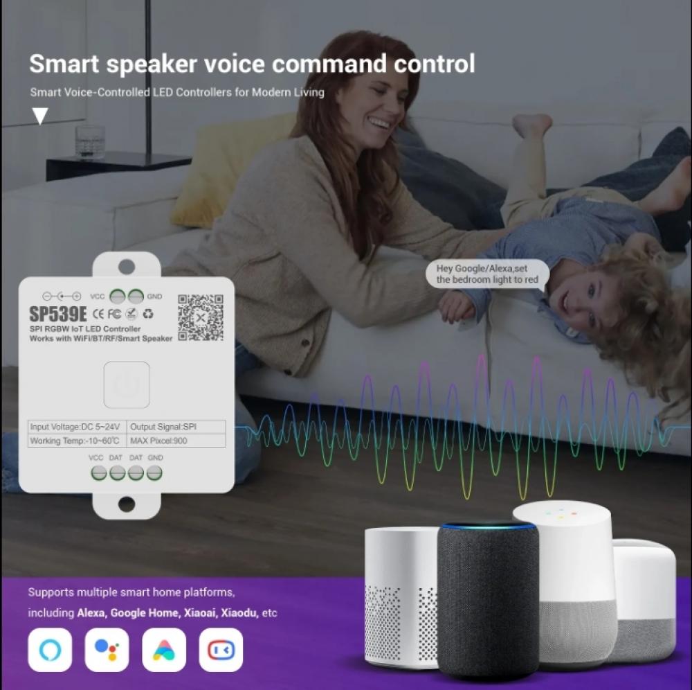 5-24V SP539E SPI RGBW IoT LED Controller Max Pixel 900