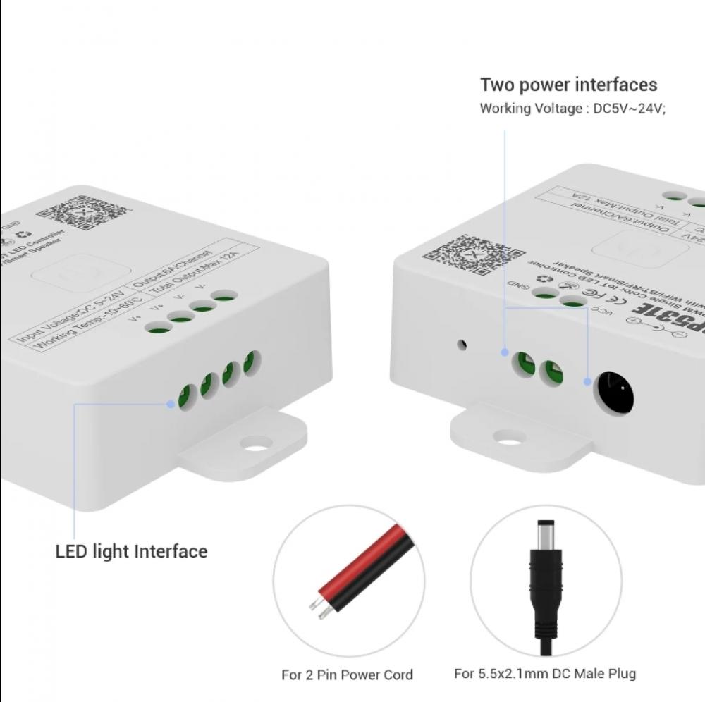 5-24V SP531E 1CH PWM Single Color IoT LED Controller Max 12A