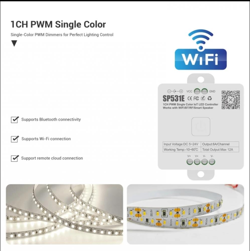 5-24V SP531E 1CH PWM Single Color IoT LED Controller Max 12A