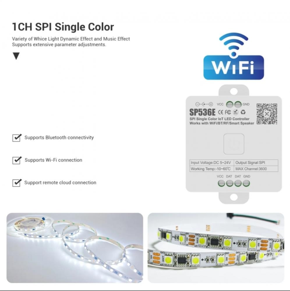5-24V SP536E SPI Single Color IoT LED Controller Max Channel 3600