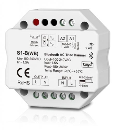 AC100-240V S1-B(WB) RF Bluetooth AC Triac Dimmer Tuya