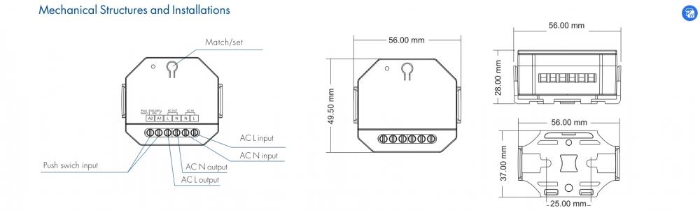 AC100-240V SS-L(WZ) Zigbee & RF Smart Switch DALI Dimmer