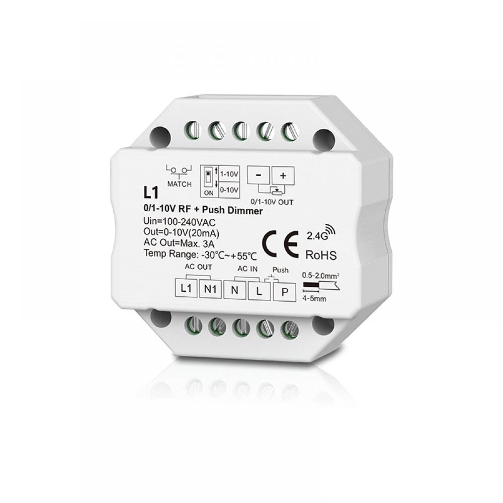 100-240VAC L1 0/1-10V RF + Push Dimmer
