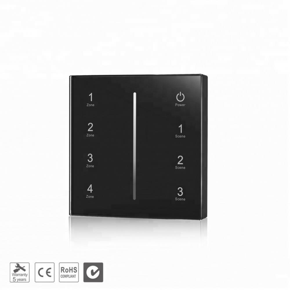 AC100-240V T18-1 4 CH RF Wall Touch Panel Switch Dimmer