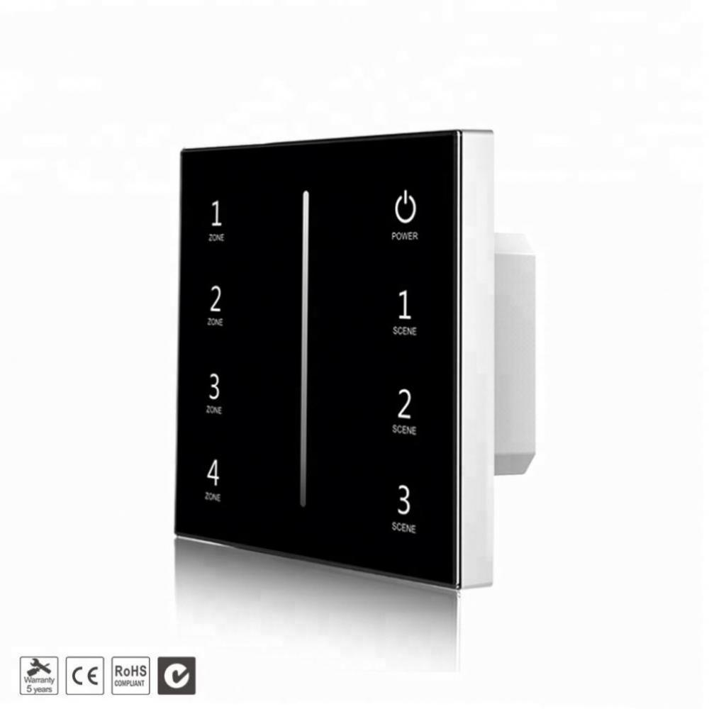 AC100-240V T18-1 4 CH RF Wall Touch Panel Switch Dimmer