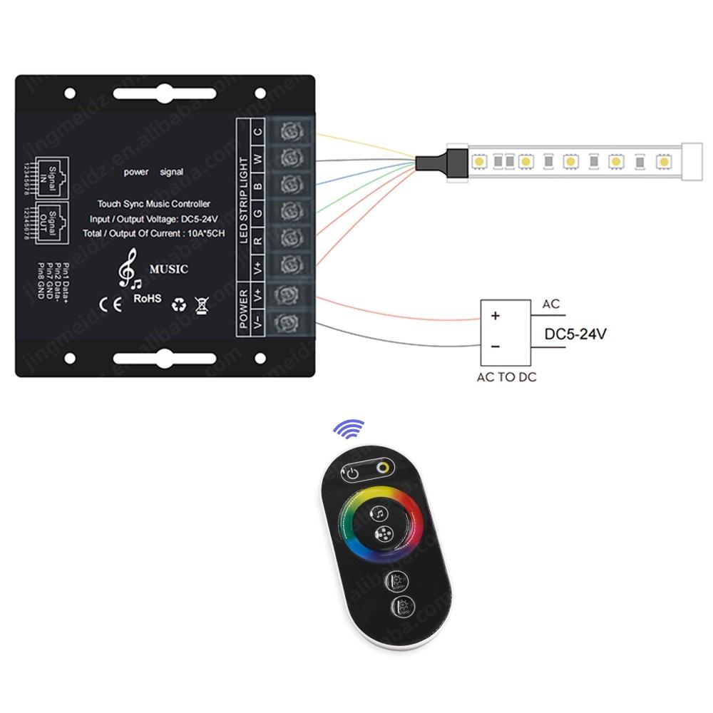 DC5-24V Touch Sync Music Controller 10A*3CH
