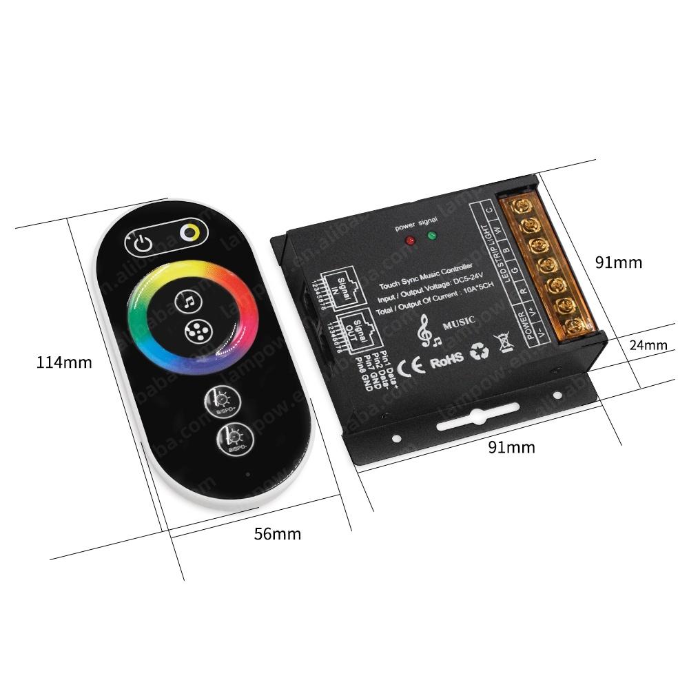 DC5-24V Touch Sync Music Controller 10A*5CH