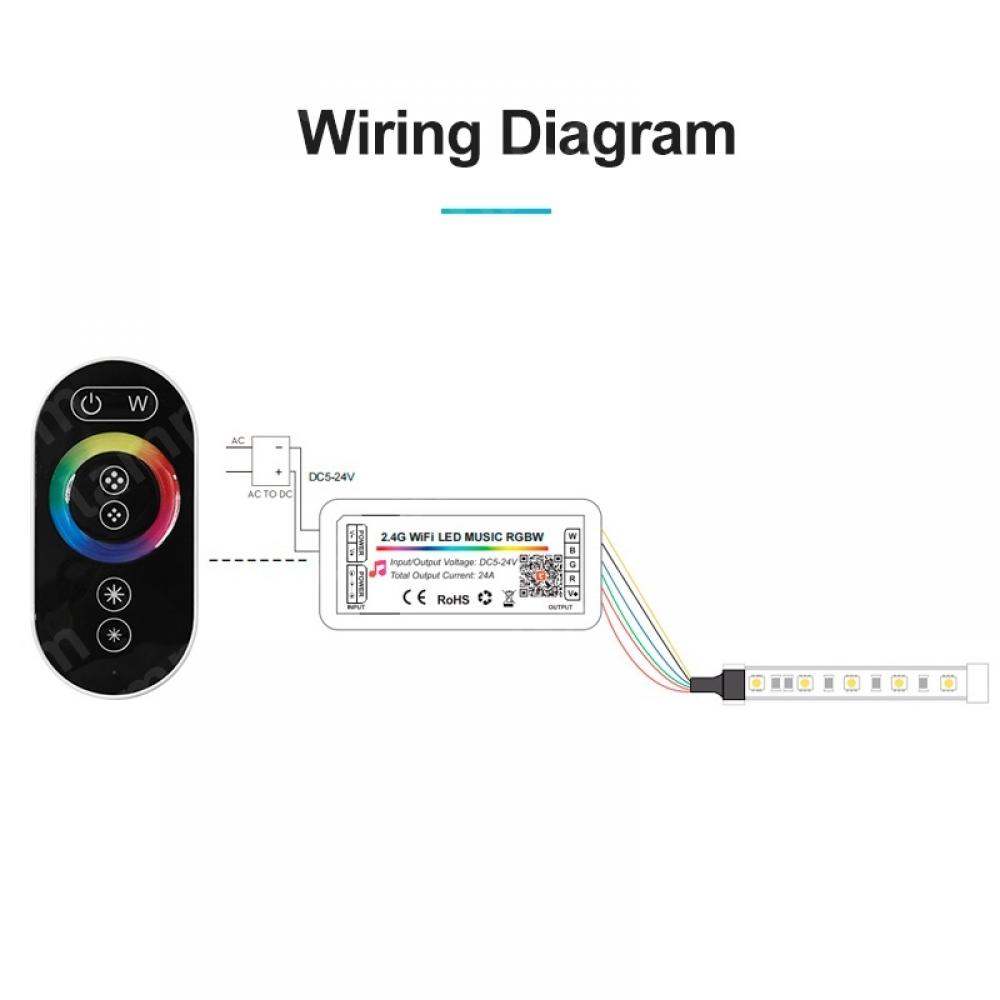 DC5-24V 2.4G WiFi LED Music RGBW