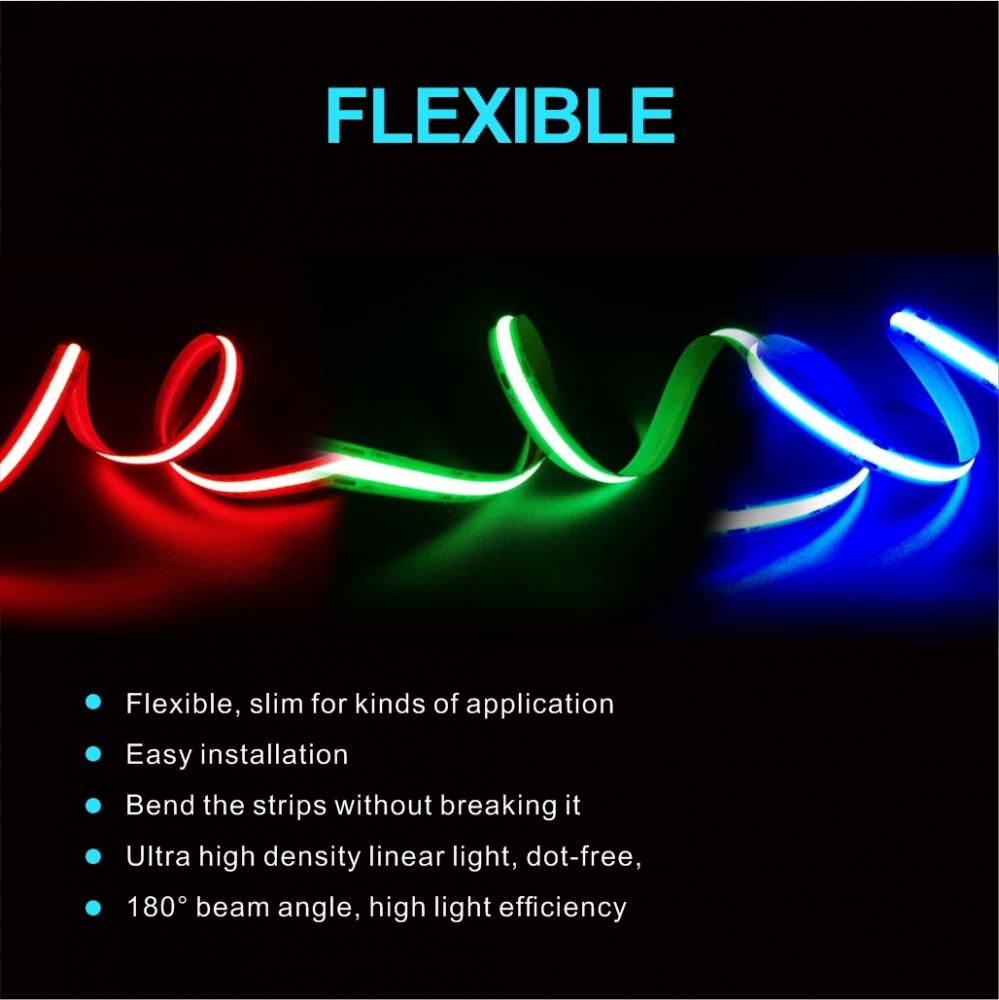 DC24V 1meter 840 LEDs RGBCCT COB Strip Light 12mm