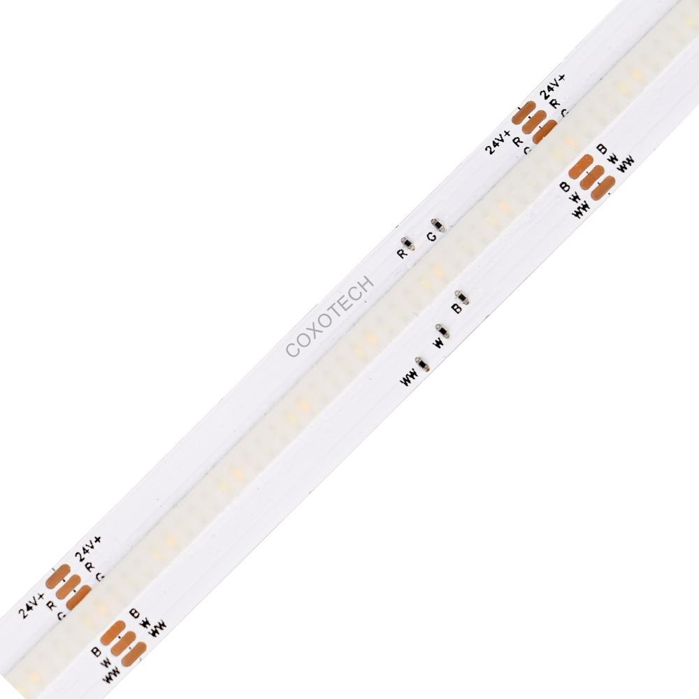 شريط LED RGBCCT COB 560 مصباحًا بطول 12 مم، DC240V، بطول متر واحد