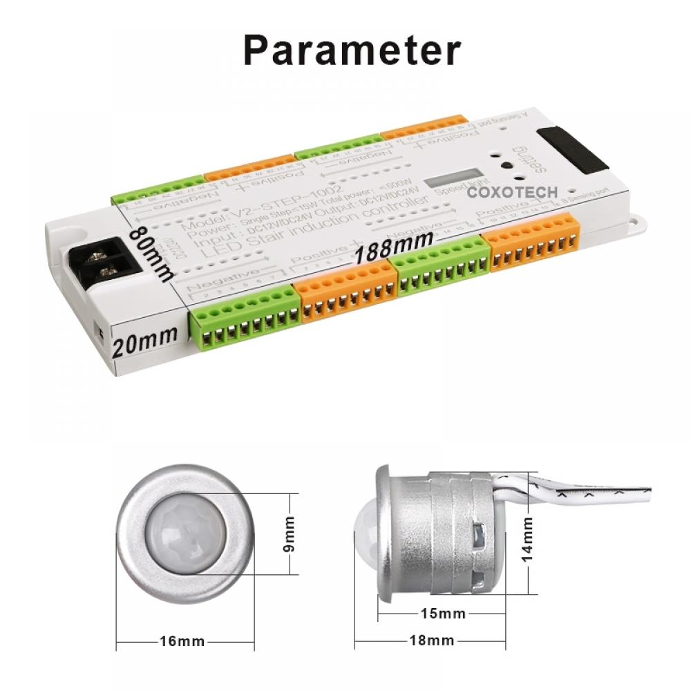 V2-STEP-1002 32 Step LED Stair Induction Controller Motion Sensor