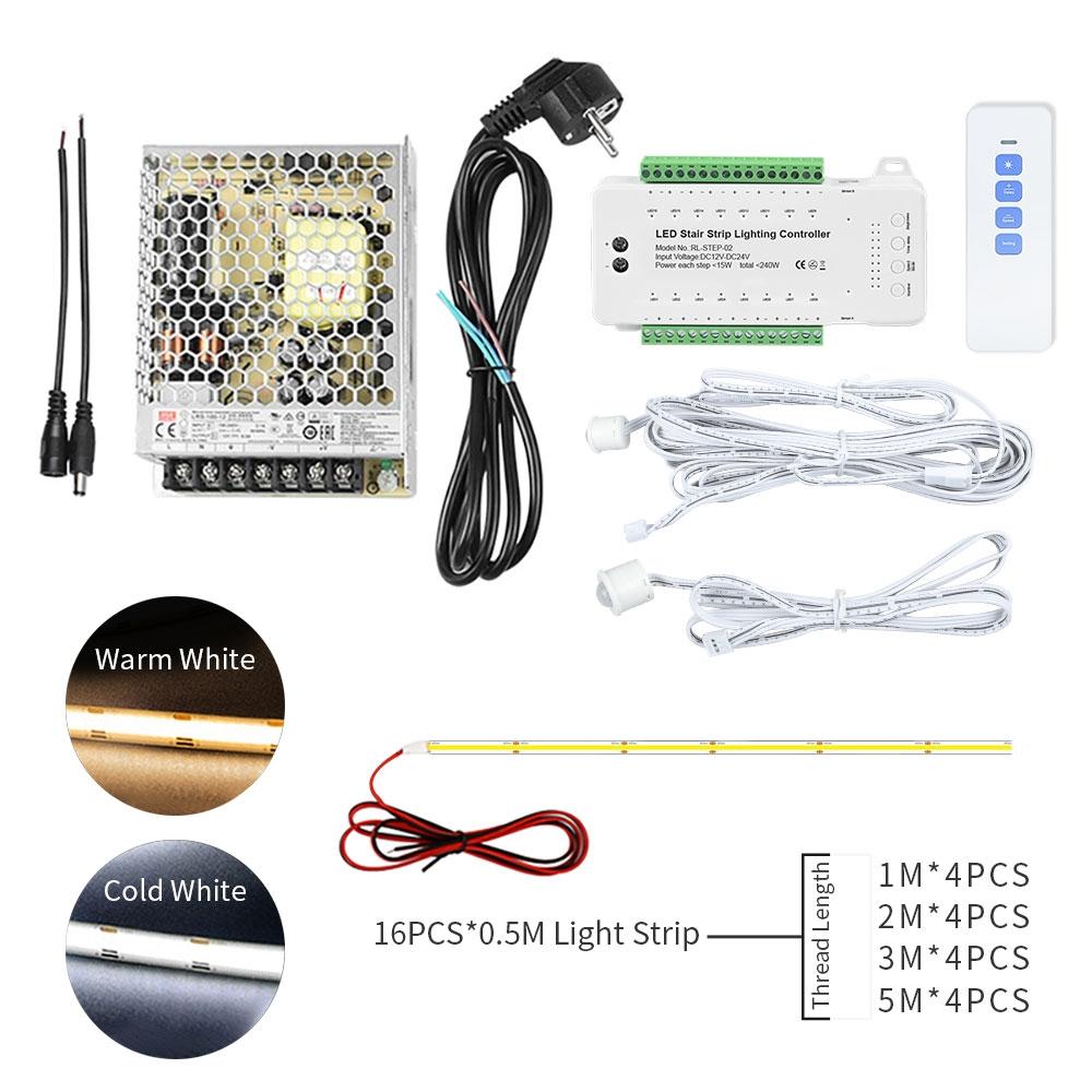 16 Step Stair Motion Sensor Controller LED Lighting Kit