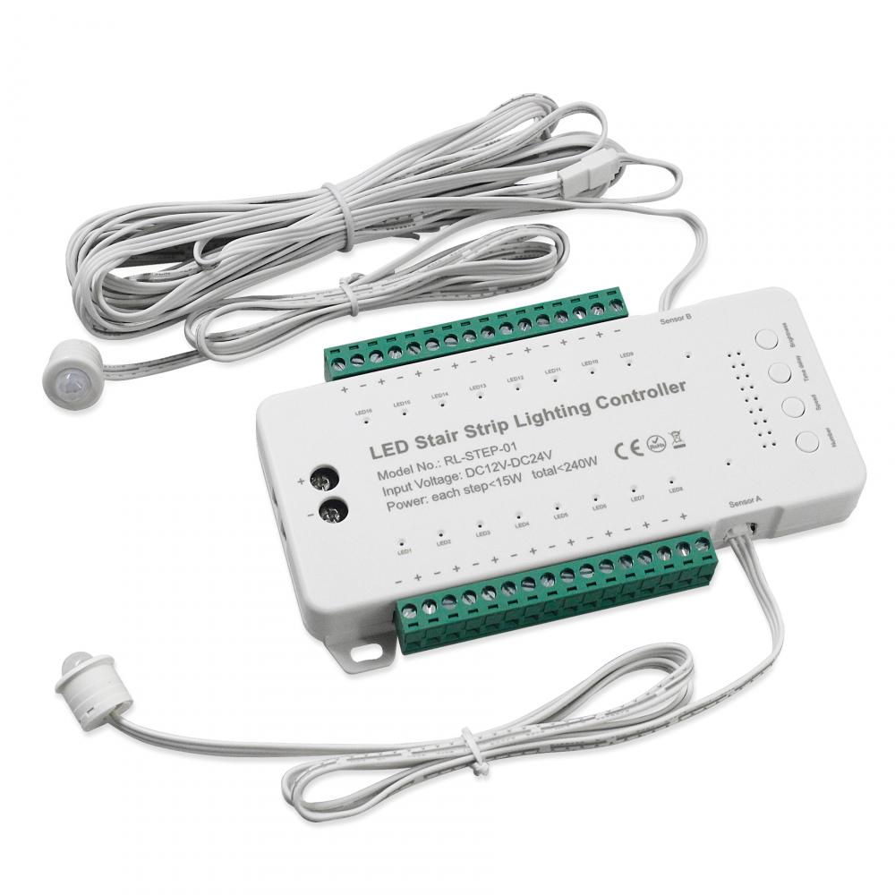 RL-STEP-01 DC12-24V 16 Step LED Stair Strip Lighting Controller