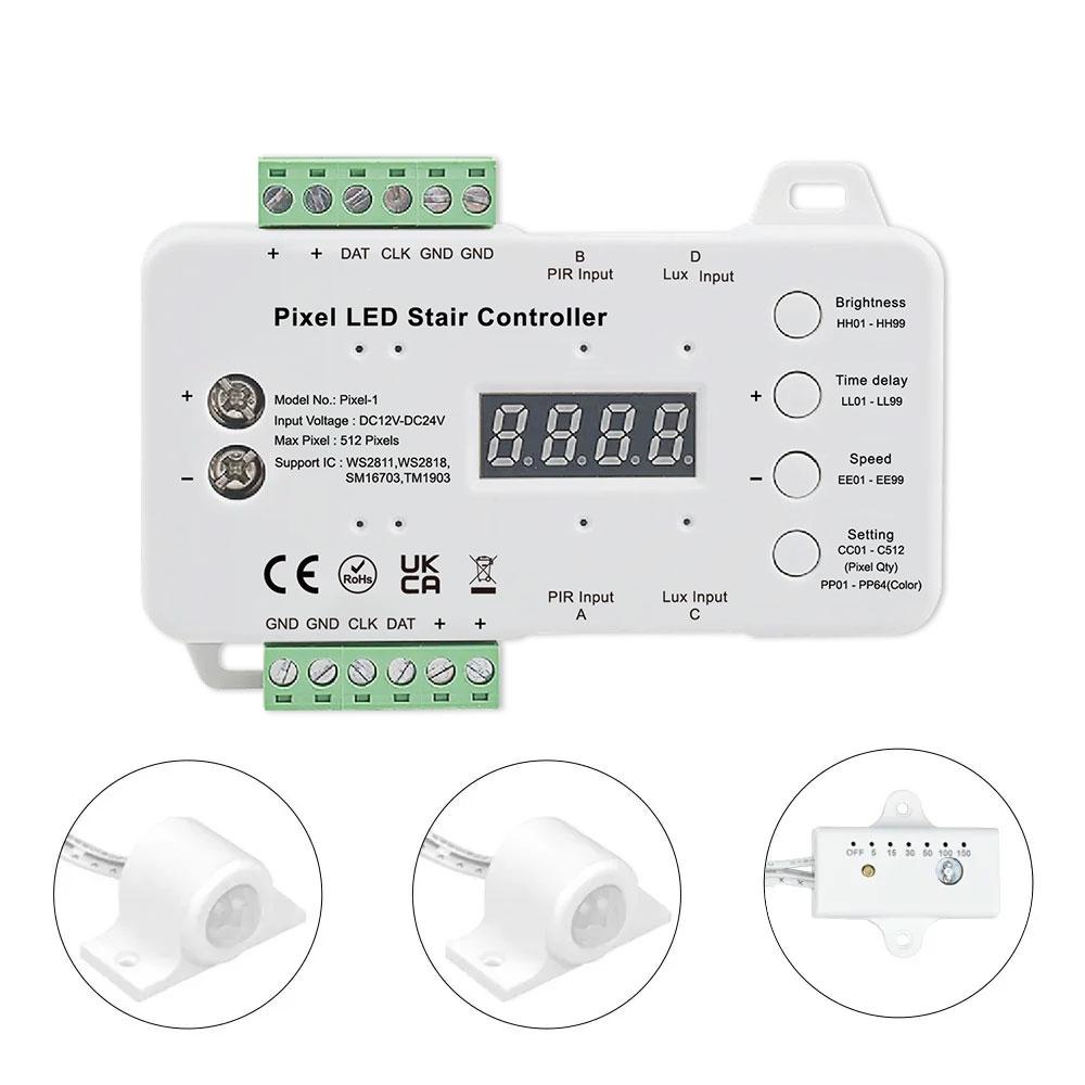DC12-24V 512 Pixel LED Stair Controller