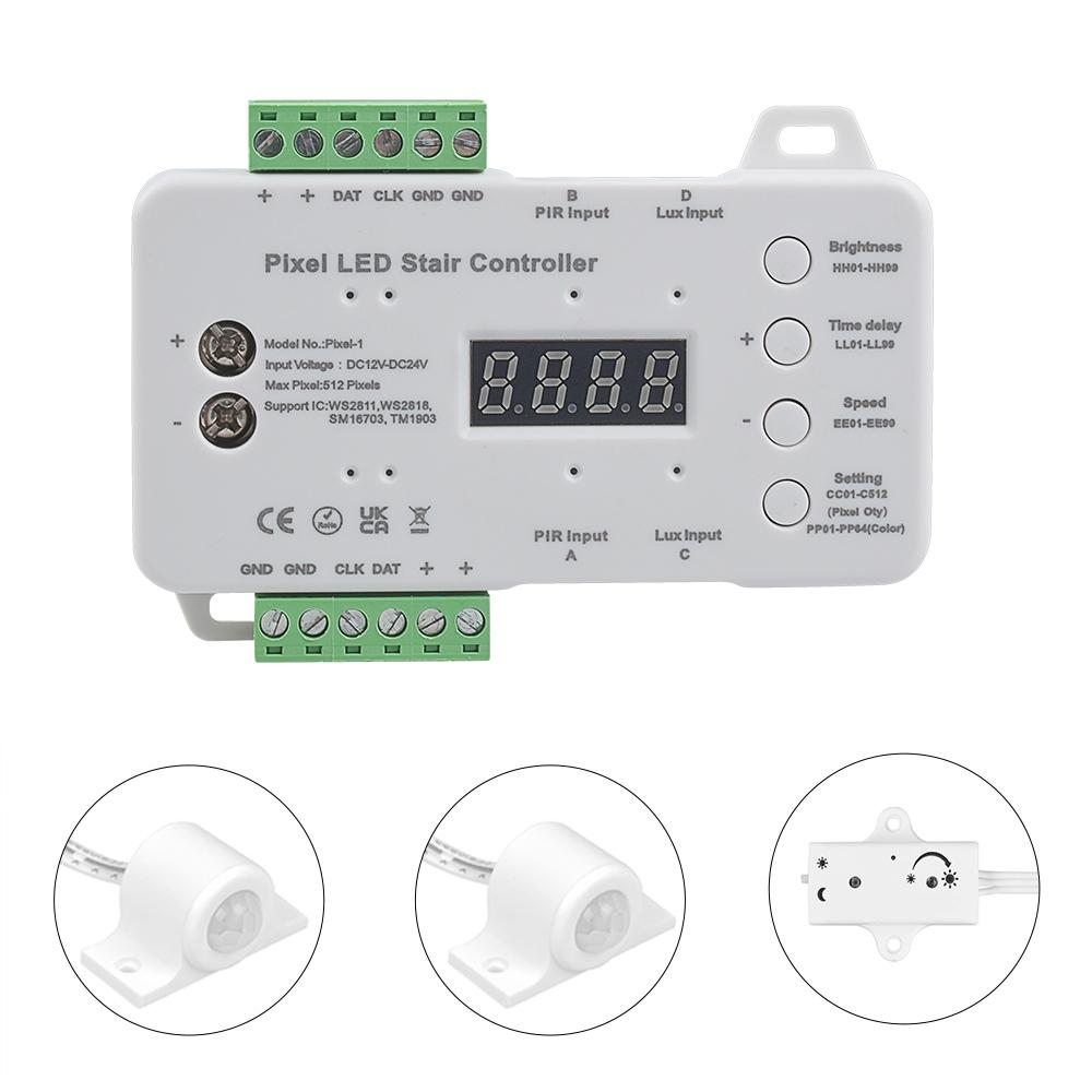 DC12V-24V Pixel LED Stair Controller Daylight Sensor