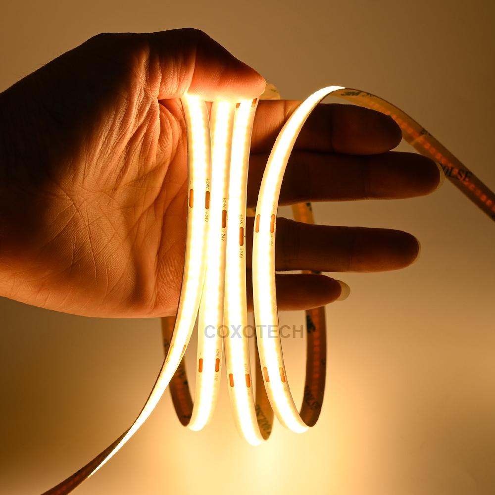 1meter Warm White 3000K 24V 320led Flexible Cob LED Strip 8mm PCB IP20