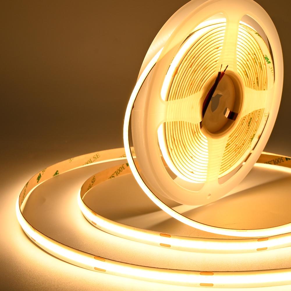 1meter Warm White 3000K 24V 320led Flexible Cob LED Strip 8mm PCB IP20