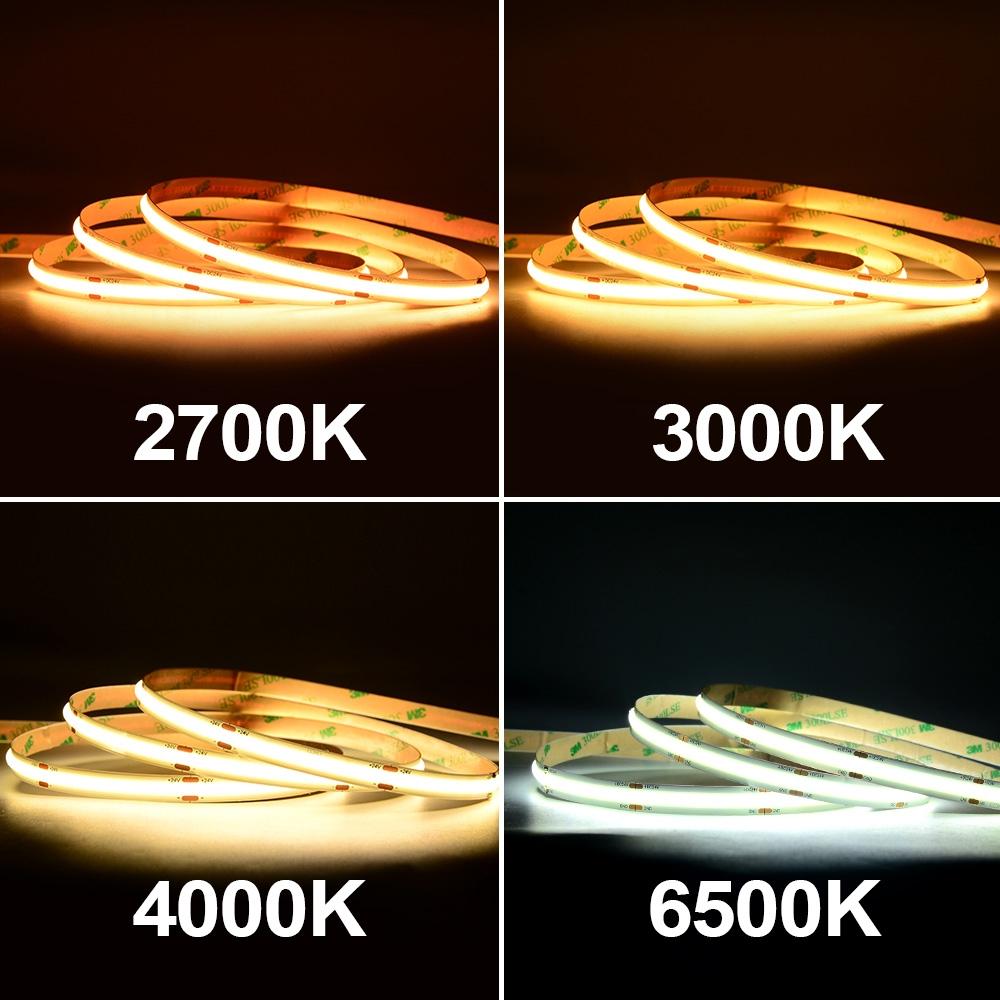 1meter Warm White 3000K 24V 320led Flexible Cob LED Strip 8mm PCB IP20