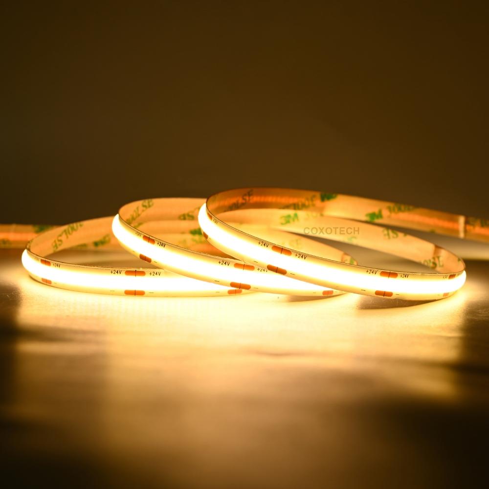 1meter Cool White 6000K DC24V 512 LEDs COB Strip Light 8mm