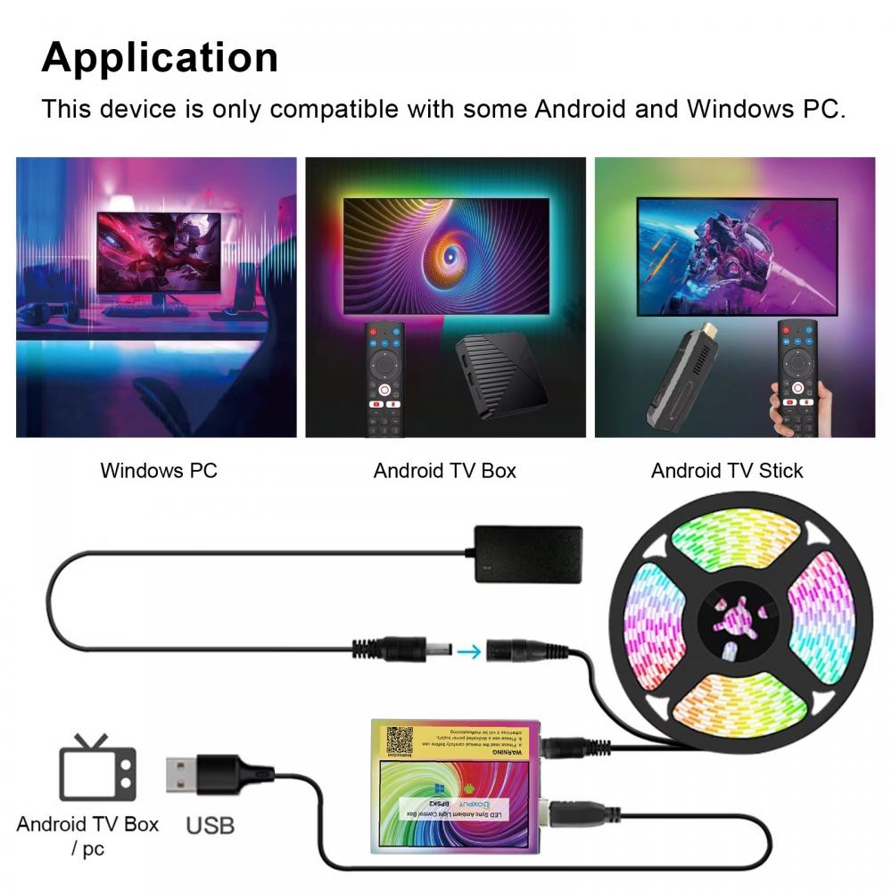 6mx10mm USB 5V RGB Sync USB LED Strip Background Lighting