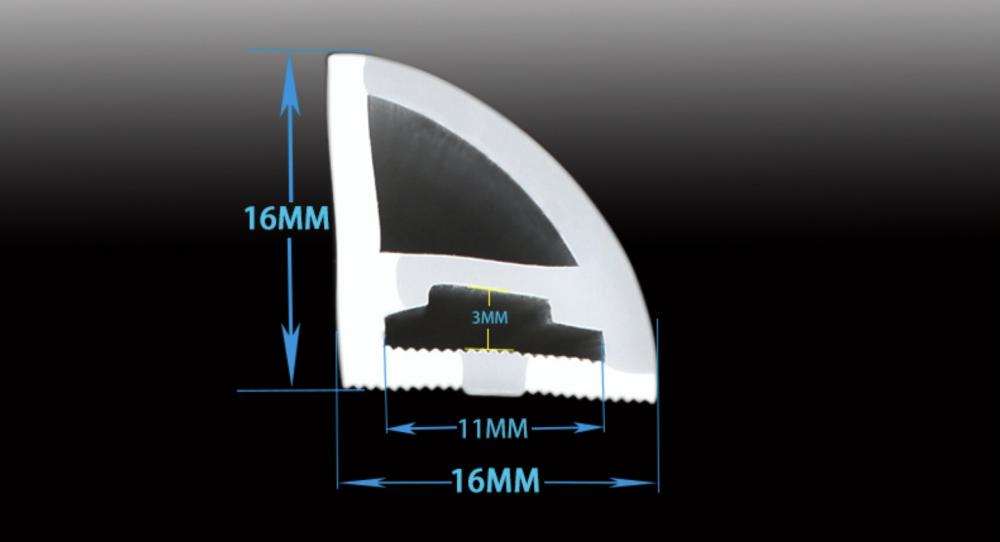 1meter R16x16mm Right-angle Silicone Neon Tube Profile Only