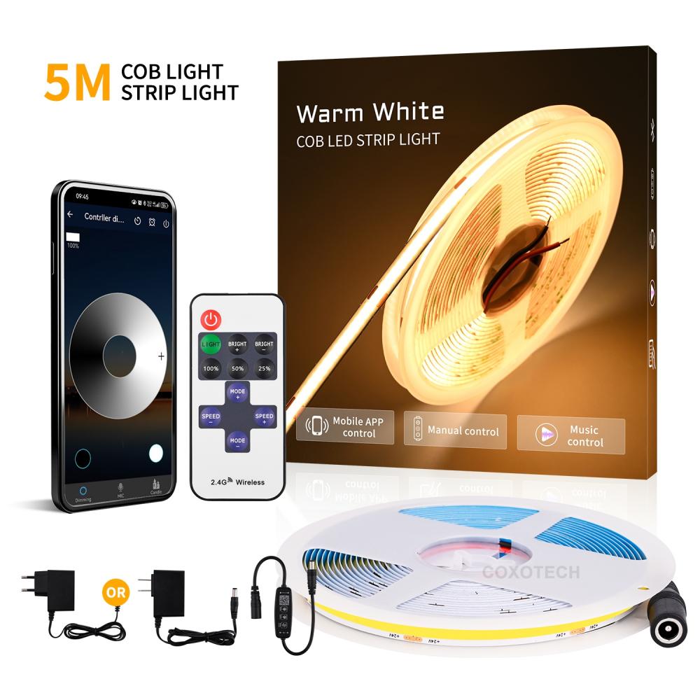 Smart Wifi Single Color COB LED Strip Light Kit
