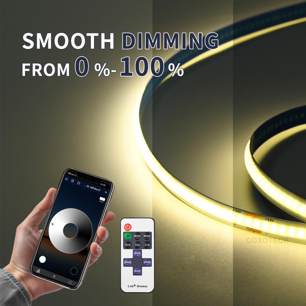 Smart Wifi Single Color COB LED Strip Light Kit